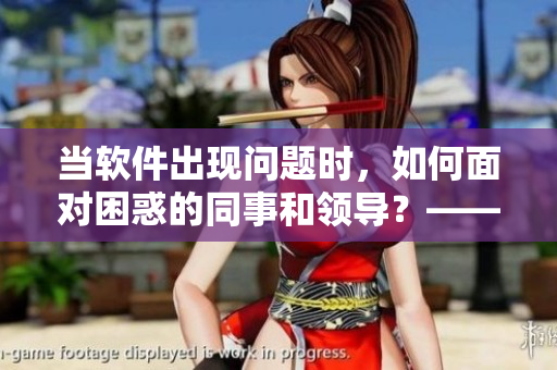 當軟件出現(xiàn)問題時，如何面對困惑的同事和領導？——解決方案