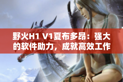 野火H1 V1夏布多昂：強(qiáng)大的軟件助力，成就高效工作！